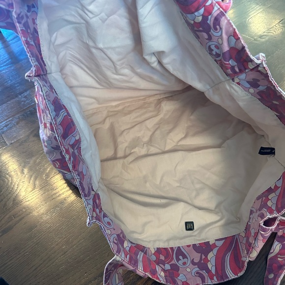 Large floral Gap canvas tote bag pink paisley vintage retro vibes - Picture 3 of 9